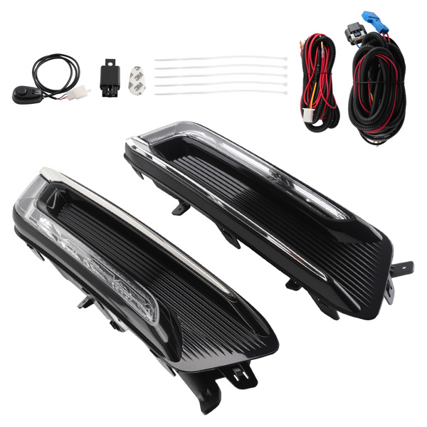 Pair LED Bumper Fog Lights W/Wiring & Switch Kits fit for Chevy Impala 2014-2020-9