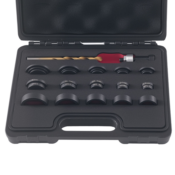 17PC Parking Sensor Hole Cutter Set 17mm-32mm Driver Assist Sensor Install Tool-2