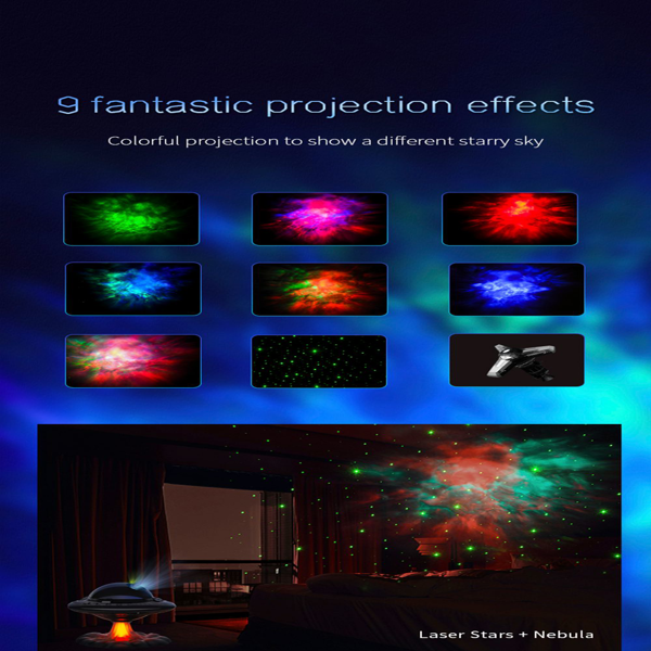 Source factory. Cross-border UFO Starry Sky Projection Lamp. Indoor ambient lighting decoration. Starry Sky Lamp. Complete multinational patent certifications.