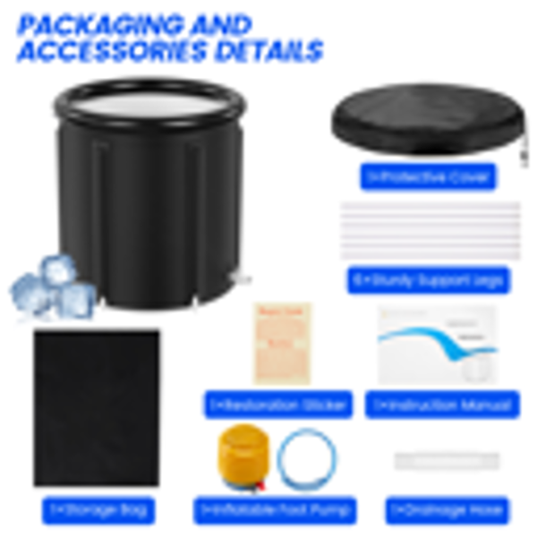 XL Ice Bath Tub for Athletes With Cover 99 Gal Cold Plunge Tub for Recovery, Multiple Layered Portable Ice Bath Plunge Pool Suitable for Gardens, Gyms and Other Cold Water Therapy Training