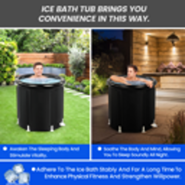 XL Ice Bath Tub for Athletes With Cover 99 Gal Cold Plunge Tub for Recovery, Multiple Layered Portable Ice Bath Plunge Pool Suitable for Gardens, Gyms and Other Cold Water Therapy Training