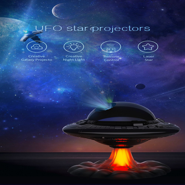 Source factory. Cross-border UFO Starry Sky Projection Lamp. Indoor ambient lighting decoration. Starry Sky Lamp. Complete multinational patent certifications.