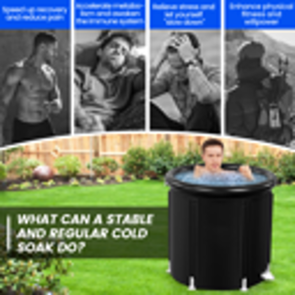 XL Ice Bath Tub for Athletes With Cover 99 Gal Cold Plunge Tub for Recovery, Multiple Layered Portable Ice Bath Plunge Pool Suitable for Gardens, Gyms and Other Cold Water Therapy Training