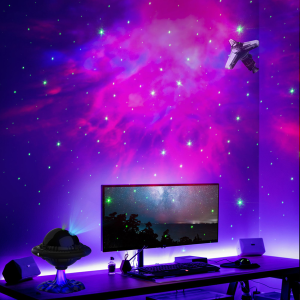 Source factory. Cross-border UFO Starry Sky Projection Lamp. Indoor ambient lighting decoration. Starry Sky Lamp. Complete multinational patent certifications.