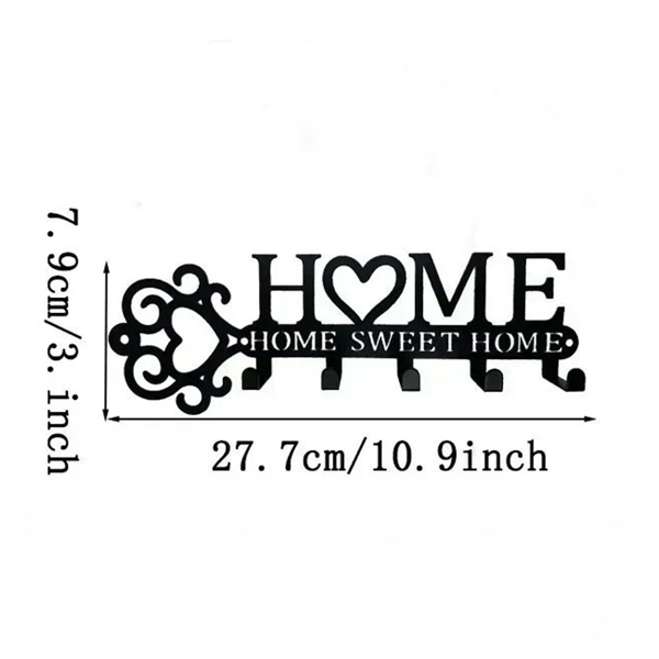 神奇的1件金属墙装钥匙夹，有5个挂钩。这个壁挂，这是一个钥匙夹壁挂，时尚的家用衣架，毛巾架，结合功能和装饰提升你的家（TikTok、temu下自提）-5