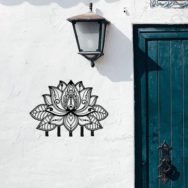 金属花艺钥匙架：用于入口通道，厨房，走廊，车库，储藏室和办公室的壁挂式挂钩。关键的钩子（TikTok、temu下自提）-10