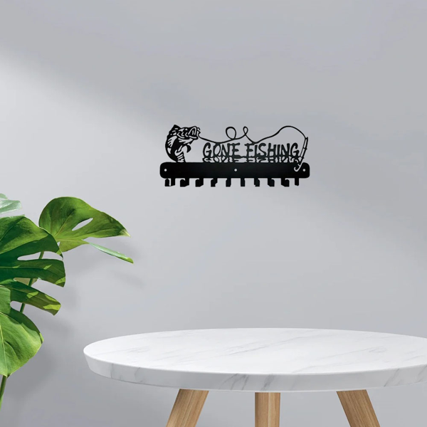 1个，可爱的鱼形钥匙架，带钩子，用于存储-固体金属支架，非常适合节省空间的组织，实用钩子。（TikTok、temu下自提）-3