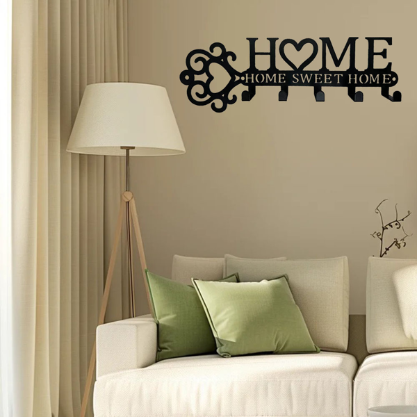 神奇的1件金属墙装钥匙夹，有5个挂钩。这个壁挂，这是一个钥匙夹壁挂，时尚的家用衣架，毛巾架，结合功能和装饰提升你的家（TikTok、temu下自提）-21