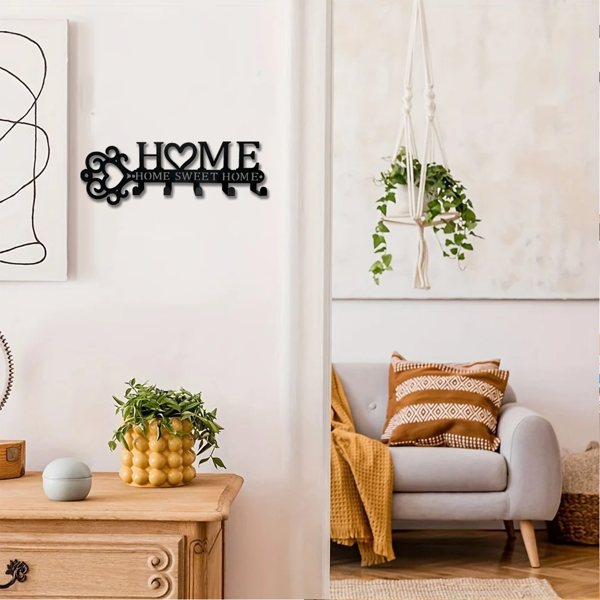 神奇的1件金属墙装钥匙夹，有5个挂钩。这个壁挂，这是一个钥匙夹壁挂，时尚的家用衣架，毛巾架，结合功能和装饰提升你的家（TikTok、temu下自提）-31