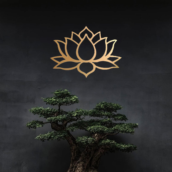 令人惊叹的大型莲花金属墙艺术-现代客厅装饰和神话般的新娘淋浴礼物-7