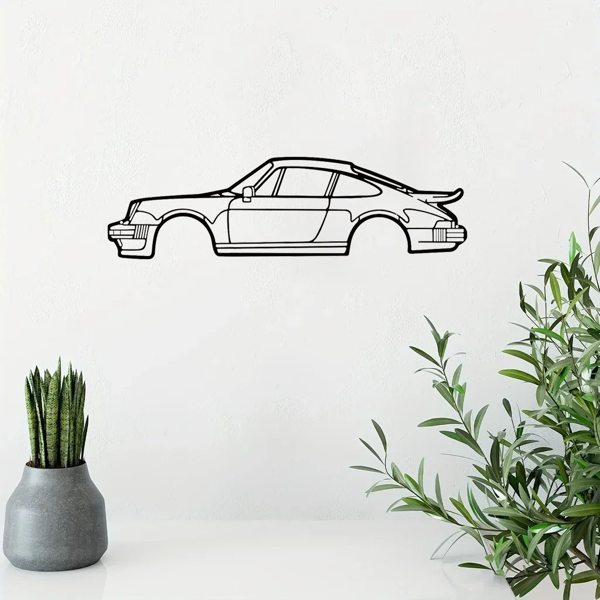 引人注目的墙壁装饰艺术：创意金属铁艺术线911涡轮跑车壁挂。这款居家艺术墙面装饰挂件，以墙面雕塑的形式，为您的空间增添一抹汽车魅力和现代风格。（TikTok、temu下自提）-24