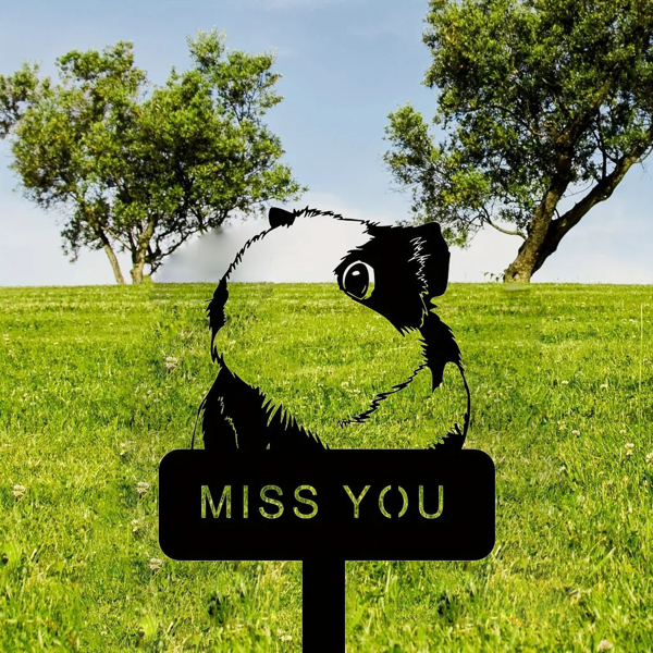 精美的天竺鼠和仓鼠纪念金属院子桩-一个优雅的装饰件，完美的纪念你心爱的宠物，户外雕像的替代品（TikTok、temu下自提）-12