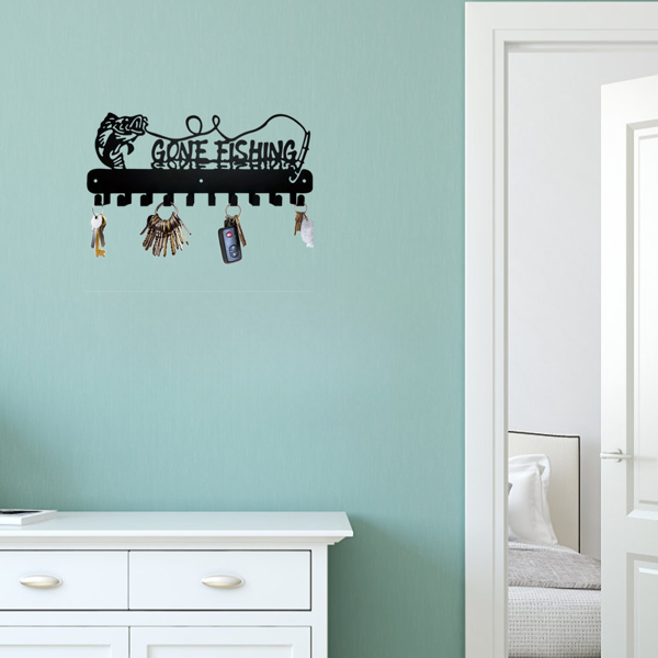 1个，可爱的鱼形钥匙架，带钩子，用于存储-固体金属支架，非常适合节省空间的组织，实用钩子。（TikTok、temu下自提）-17