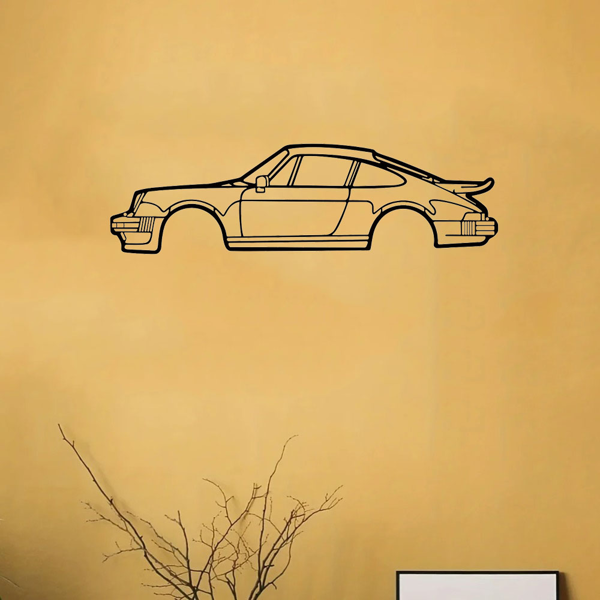 引人注目的墙壁装饰艺术：创意金属铁艺术线911涡轮跑车壁挂。这款居家艺术墙面装饰挂件，以墙面雕塑的形式，为您的空间增添一抹汽车魅力和现代风格。（TikTok、temu下自提）-5