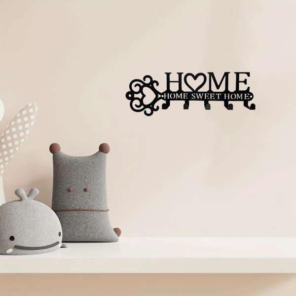 神奇的1件金属墙装钥匙夹，有5个挂钩。这个壁挂，这是一个钥匙夹壁挂，时尚的家用衣架，毛巾架，结合功能和装饰提升你的家（TikTok、temu下自提）-13