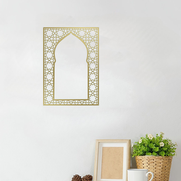 典雅的阿拉伯风格伊斯兰金属墙艺术：时尚百搭，适合室内外装饰和回教礼品（TikTok、temu下自提）-12