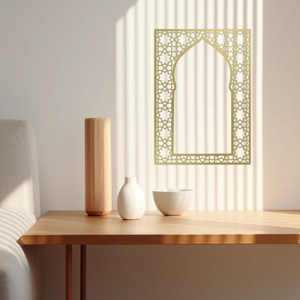 典雅的阿拉伯风格伊斯兰金属墙艺术：时尚百搭，适合室内外装饰和回教礼品（TikTok、temu下自提）-11