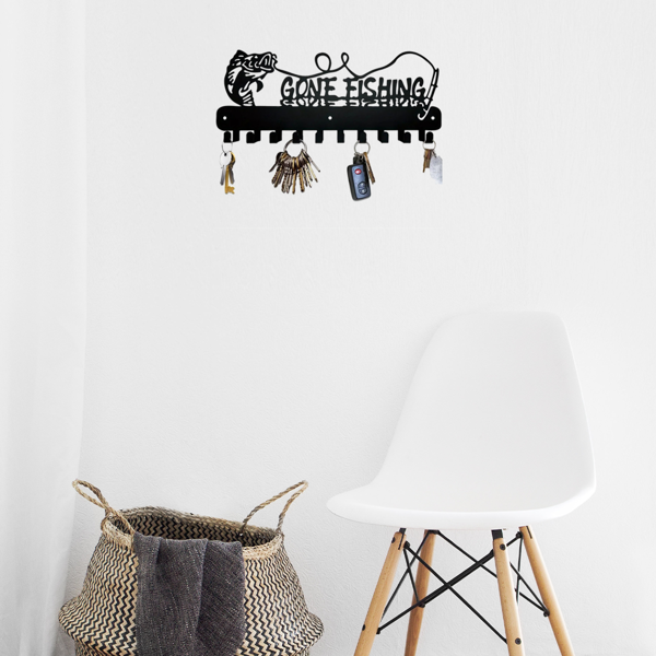 1个，可爱的鱼形钥匙架，带钩子，用于存储-固体金属支架，非常适合节省空间的组织，实用钩子。（TikTok、temu下自提）-18