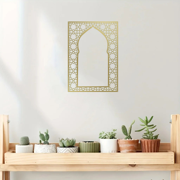 典雅的阿拉伯风格伊斯兰金属墙艺术：时尚百搭，适合室内外装饰和回教礼品（TikTok、temu下自提）-8