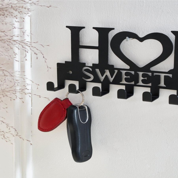 复古金属钥匙架壁挂式乡村入口收纳手工铁钩怀旧家装坚固的钥匙收纳走廊墙面装饰非常适合您的入口或大厅（TikTok、temu下自提）-96