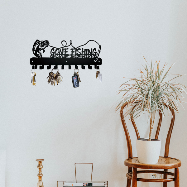 1个，可爱的鱼形钥匙架，带钩子，用于存储-固体金属支架，非常适合节省空间的组织，实用钩子。（TikTok、temu下自提）-23