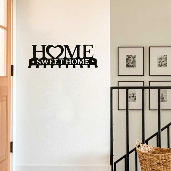 复古金属钥匙架壁挂式乡村入口收纳手工铁钩怀旧家装坚固的钥匙收纳走廊墙面装饰非常适合您的入口或大厅（TikTok、temu下自提）-95