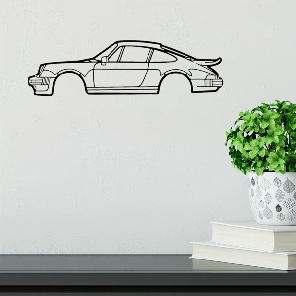 引人注目的墙壁装饰艺术：创意金属铁艺术线911涡轮跑车壁挂。这款居家艺术墙面装饰挂件，以墙面雕塑的形式，为您的空间增添一抹汽车魅力和现代风格。（TikTok、temu下自提）-13