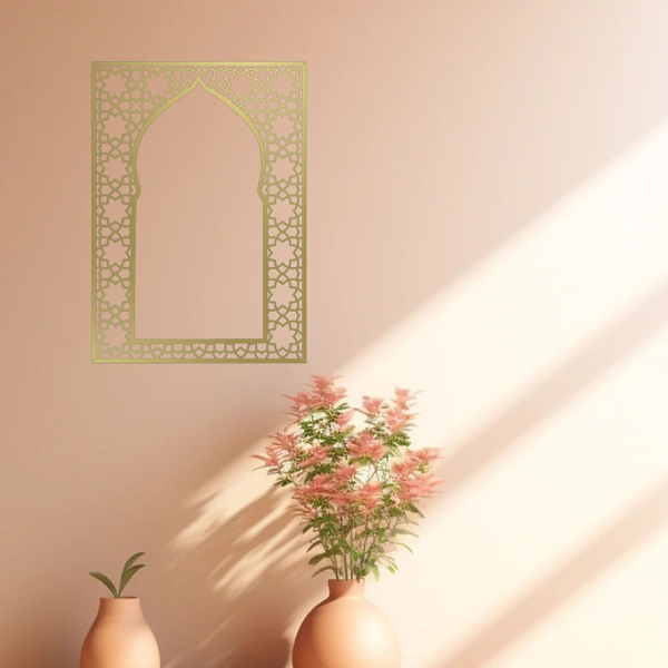 典雅的阿拉伯风格伊斯兰金属墙艺术：时尚百搭，适合室内外装饰和回教礼品（TikTok、temu下自提）-9