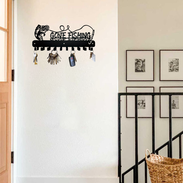 1个，可爱的鱼形钥匙架，带钩子，用于存储-固体金属支架，非常适合节省空间的组织，实用钩子。（TikTok、temu下自提）-14