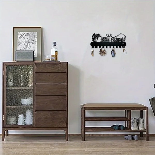 1个，可爱的鱼形钥匙架，带钩子，用于存储-固体金属支架，非常适合节省空间的组织，实用钩子。（TikTok、temu下自提）-16