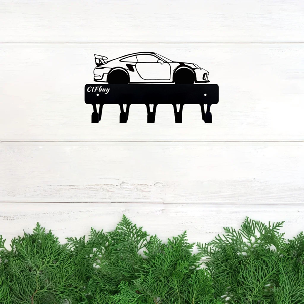 1件耀眼的赛车金属钥匙扣：艺术壁挂式挂钩与装饰设计|钥匙扣配件和装饰雕塑。关键的钩子（TikTok、temu下自提）-14