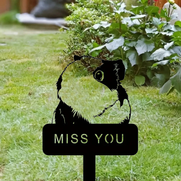 精美的天竺鼠和仓鼠纪念金属院子桩-一个优雅的装饰件，完美的纪念你心爱的宠物，户外雕像的替代品（TikTok、temu下自提）-8