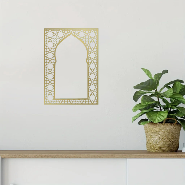 典雅的阿拉伯风格伊斯兰金属墙艺术：时尚百搭，适合室内外装饰和回教礼品（TikTok、temu下自提）-5