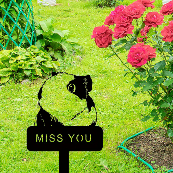 精美的天竺鼠和仓鼠纪念金属院子桩-一个优雅的装饰件，完美的纪念你心爱的宠物，户外雕像的替代品（TikTok、temu下自提）-15