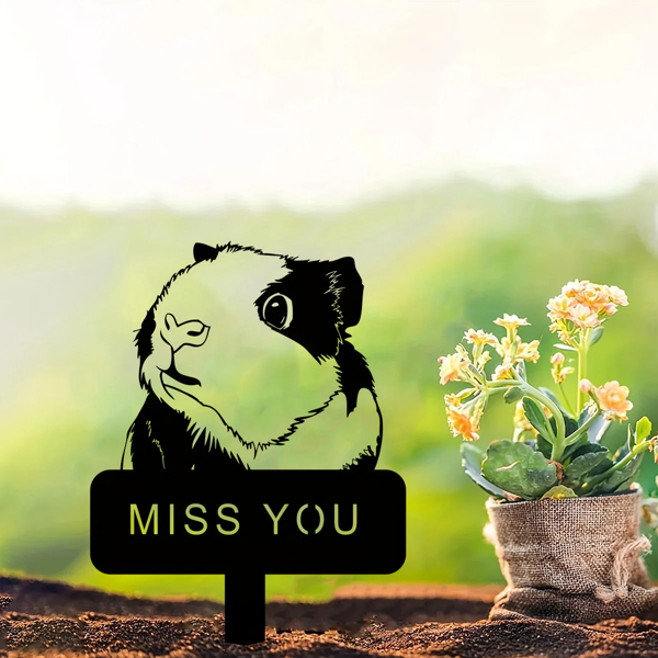 精美的天竺鼠和仓鼠纪念金属院子桩-一个优雅的装饰件，完美的纪念你心爱的宠物，户外雕像的替代品（TikTok、temu下自提）-16