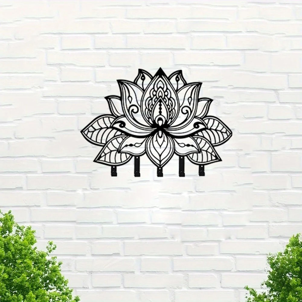 金属花艺钥匙架：用于入口通道，厨房，走廊，车库，储藏室和办公室的壁挂式挂钩。关键的钩子（TikTok、temu下自提）-4