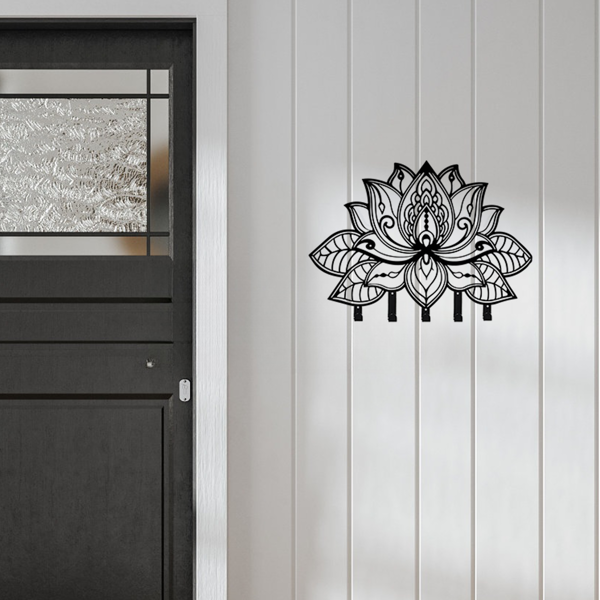 金属花艺钥匙架：用于入口通道，厨房，走廊，车库，储藏室和办公室的壁挂式挂钩。关键的钩子（TikTok、temu下自提）-7