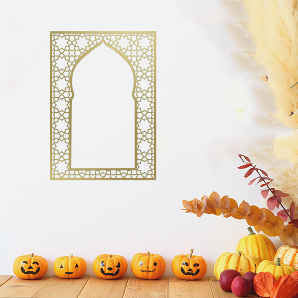 典雅的阿拉伯风格伊斯兰金属墙艺术：时尚百搭，适合室内外装饰和回教礼品（TikTok、temu下自提）-29