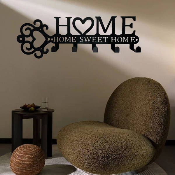 神奇的1件金属墙装钥匙夹，有5个挂钩。这个壁挂，这是一个钥匙夹壁挂，时尚的家用衣架，毛巾架，结合功能和装饰提升你的家（TikTok、temu下自提）-22