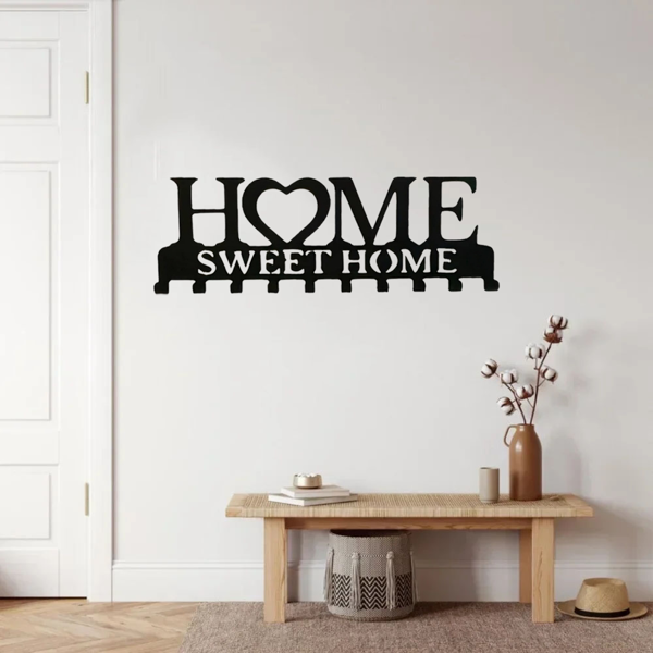 复古金属钥匙架壁挂式乡村入口收纳手工铁钩怀旧家装坚固的钥匙收纳走廊墙面装饰非常适合您的入口或大厅（TikTok、temu下自提）-16