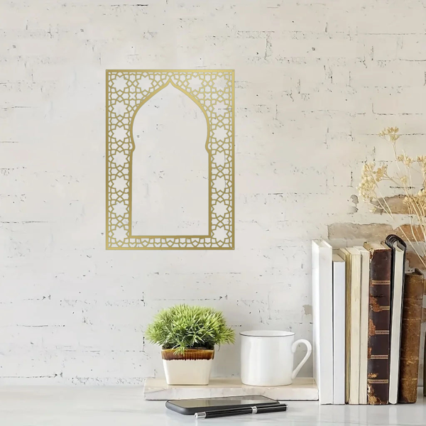 典雅的阿拉伯风格伊斯兰金属墙艺术：时尚百搭，适合室内外装饰和回教礼品（TikTok、temu下自提）-10