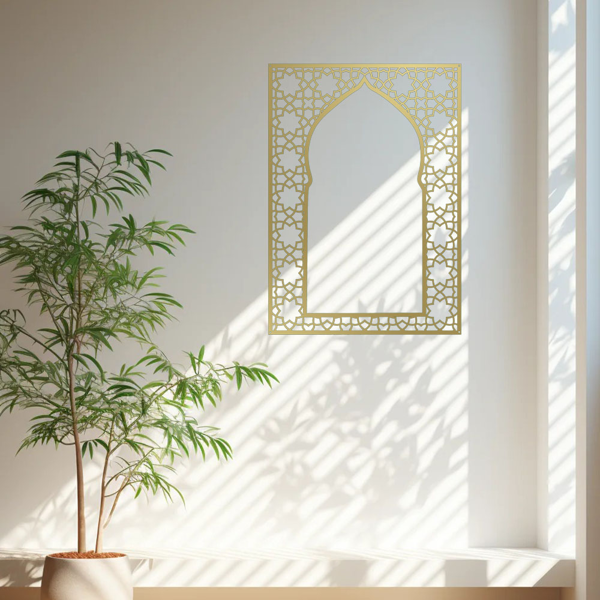 典雅的阿拉伯风格伊斯兰金属墙艺术：时尚百搭，适合室内外装饰和回教礼品（TikTok、temu下自提）-17