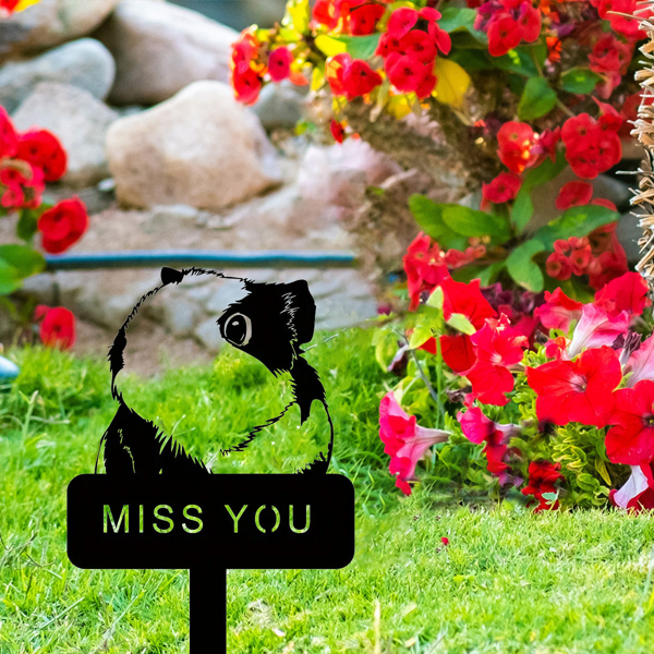 精美的天竺鼠和仓鼠纪念金属院子桩-一个优雅的装饰件，完美的纪念你心爱的宠物，户外雕像的替代品（TikTok、temu下自提）-18