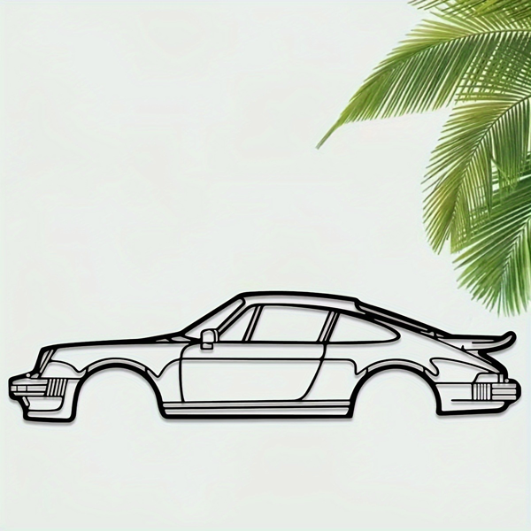 引人注目的墙壁装饰艺术：创意金属铁艺术线911涡轮跑车壁挂。这款居家艺术墙面装饰挂件，以墙面雕塑的形式，为您的空间增添一抹汽车魅力和现代风格。（TikTok、temu下自提）-34