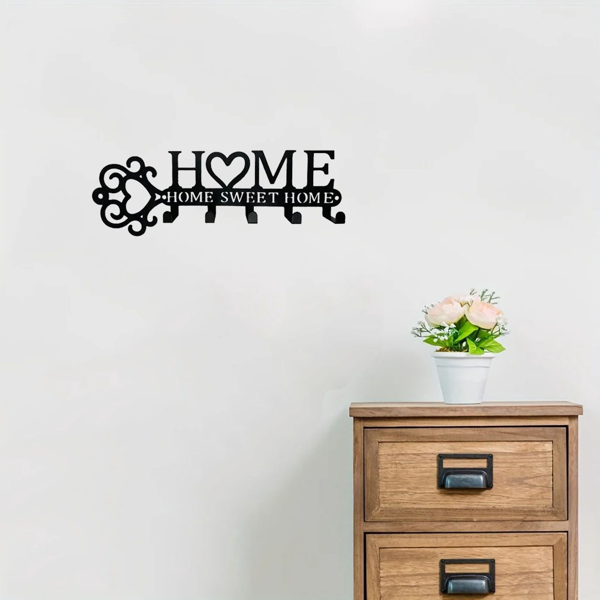 神奇的1件金属墙装钥匙夹，有5个挂钩。这个壁挂，这是一个钥匙夹壁挂，时尚的家用衣架，毛巾架，结合功能和装饰提升你的家（TikTok、temu下自提）-11