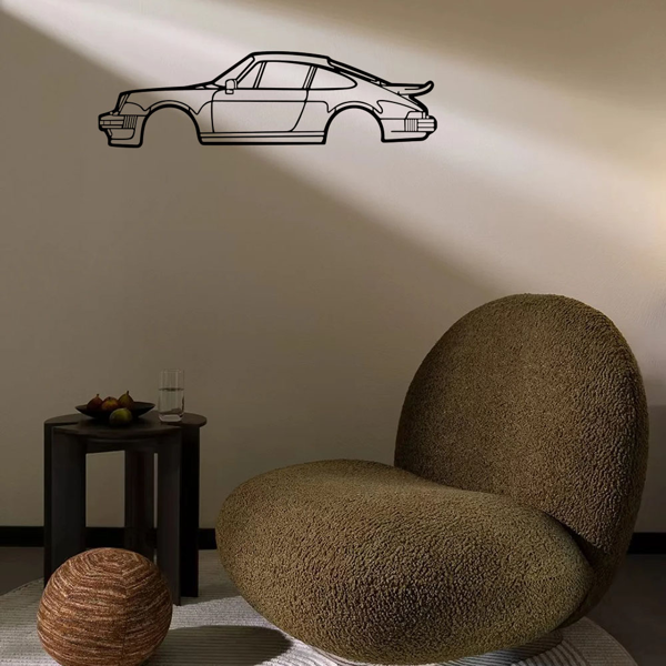 引人注目的墙壁装饰艺术：创意金属铁艺术线911涡轮跑车壁挂。这款居家艺术墙面装饰挂件，以墙面雕塑的形式，为您的空间增添一抹汽车魅力和现代风格。（TikTok、temu下自提）-25