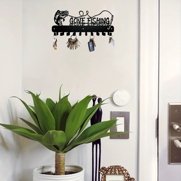 1个，可爱的鱼形钥匙架，带钩子，用于存储-固体金属支架，非常适合节省空间的组织，实用钩子。（TikTok、temu下自提）-19