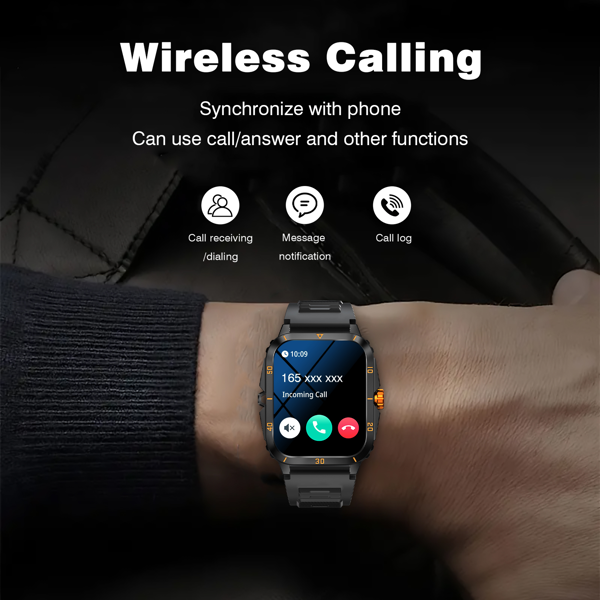 智能手表黑金色单硅胶表带（temu禁用）-3