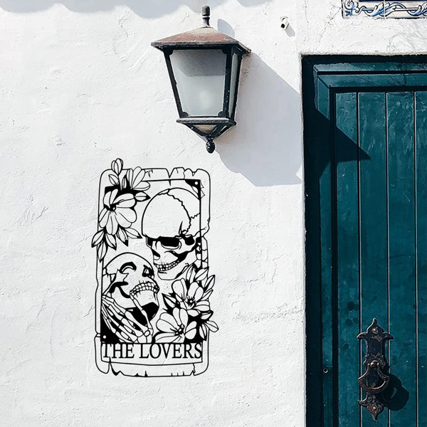 1 件精美的波西米亚金属哥特风格的骷髅情侣墙饰壁画，适用于室内、室外、家居、庭院、阳台装饰。万圣节装饰、家居装饰、卧室装饰、厨房装饰、墙面装饰、房屋装饰、房间装饰用品、客厅装饰。（TikTok、temu下自提）-38