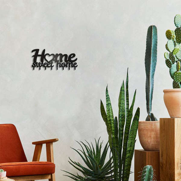 1个钥匙架用于墙壁，黑色钥匙架用于墙壁装饰，金属墙壁装饰用于办公室，走廊，入口通道，钥匙挂钩挂钥匙（TikTok、temu下自提）-31